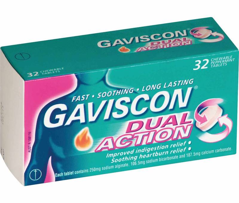 Gaviscon Dual Action Peppermint Tablets 32s