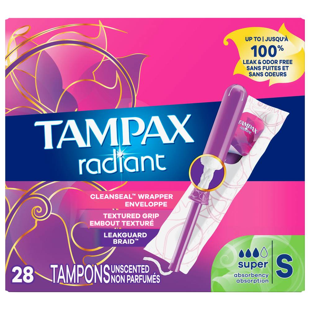 Tampax Unscented Super Absorbency Tampons (28 ct)