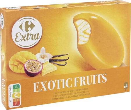 Carrefour Extra - Glace aux fruits exotiques (4 pièces)