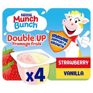 Munch Bunch Double Up Fromage Frais Strawberry Vanilla 4 x 85g (340g)