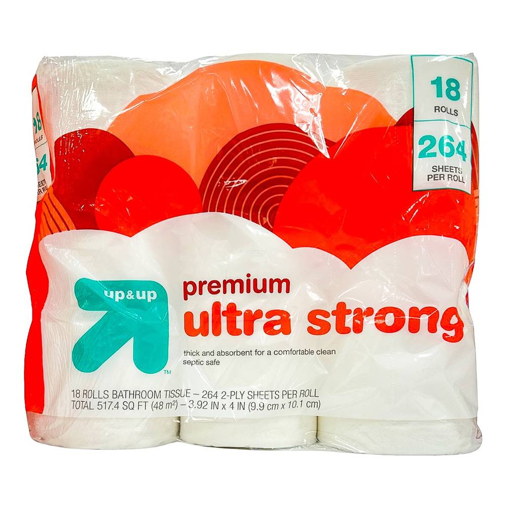 up&up Premium Ultra Strong Bathroom Tissue, 3.92X4 in (18 ct)