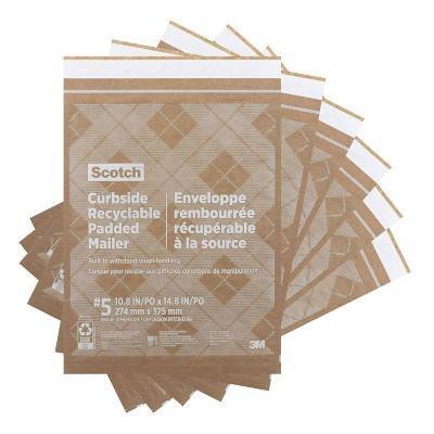 Scotch Curbside Recyclable Padded Mailer Enveloppe (5 ct)