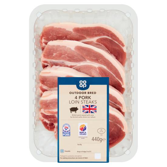 Co-op Outdoor Bred Pork Loin Steaks (4 pack)