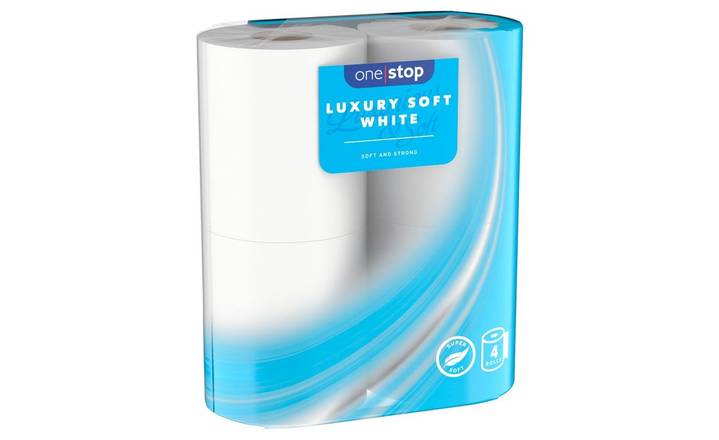 One Stop Luxury Soft White Bathroom Toilet Tissue 4 rolls (393585)