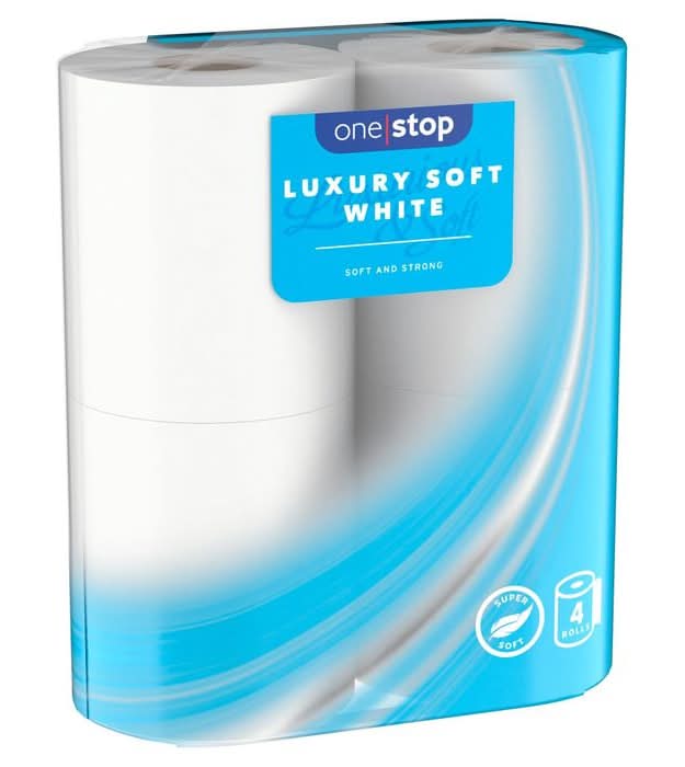 One Stop Luxury Soft White Toilet Tissue 4 roll