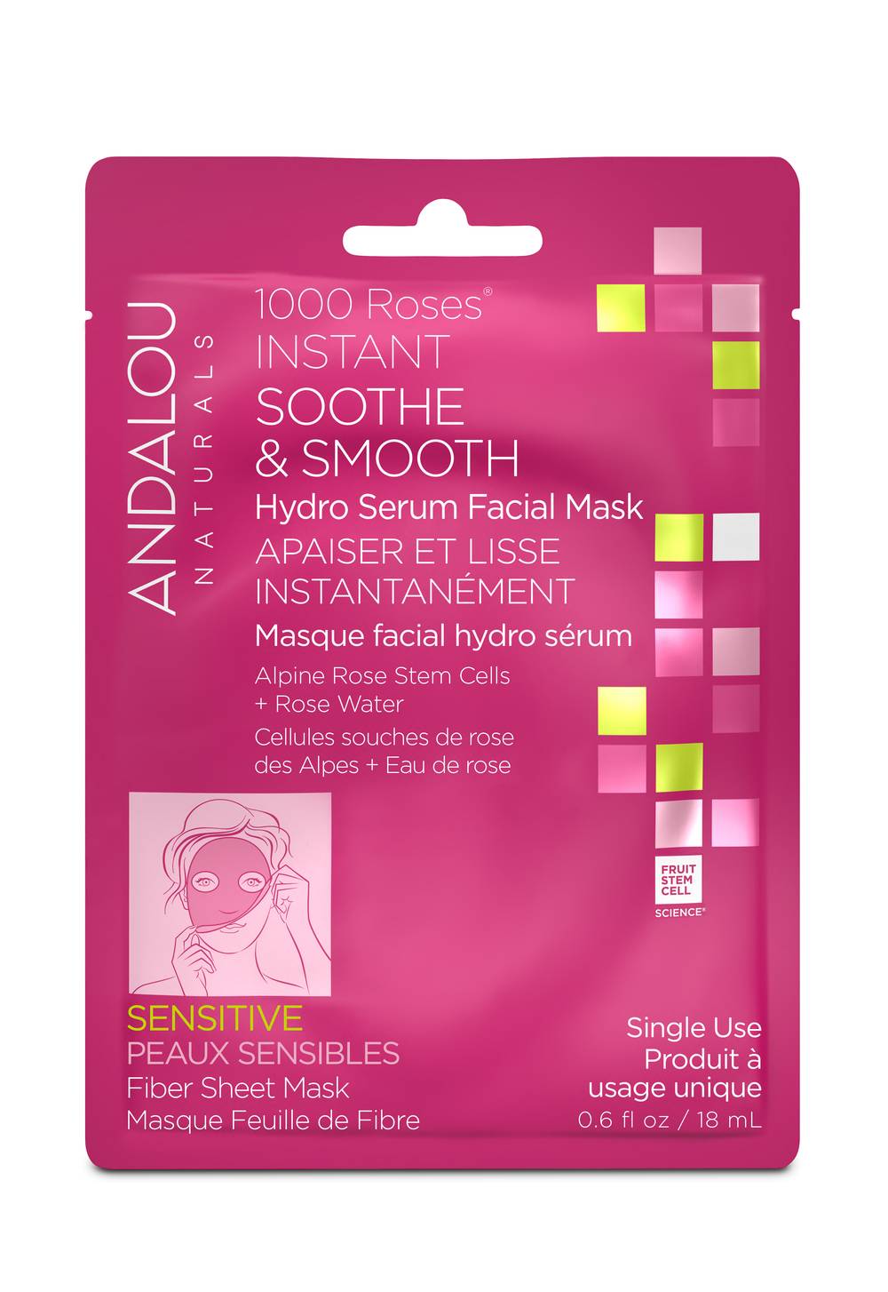Andalou Hydro Serum Facial Sheet Mask 1000 Roses (1 ct)