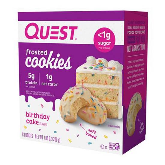 Quest Birthday Cake Frosted Cookies (200 g)