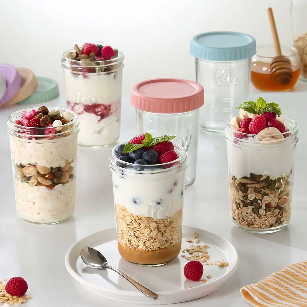 King Crystal · Contenedoresde cristal para alimentos con tapa 400 ml (12 un)