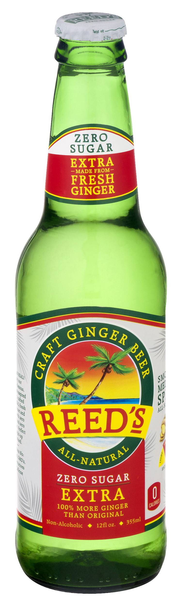 Reed's Zero Sugar Extra Ginger Beer (12 fl oz)