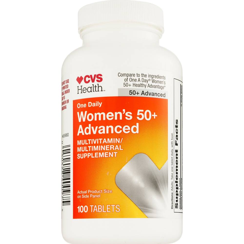 CVS Health Women's 50+ Advanced Multivitamin Tablets, 100 CT
