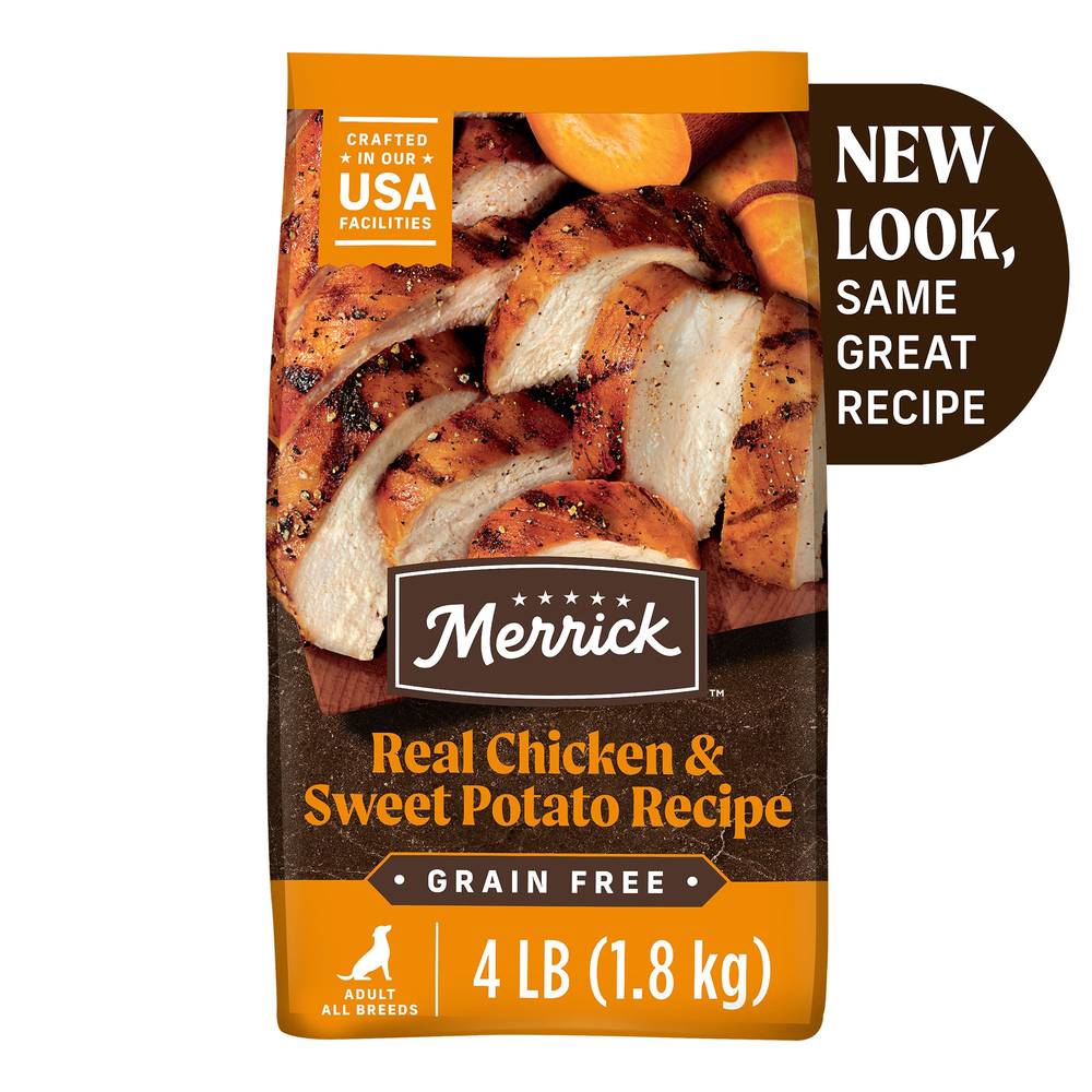 Merrick® Grain Free® Chicken Flavored Adult Dry Dog Food - Gluten Free, Grain Free (Flavor: Chicken & Sweet Potato, Size: 4 Lb)