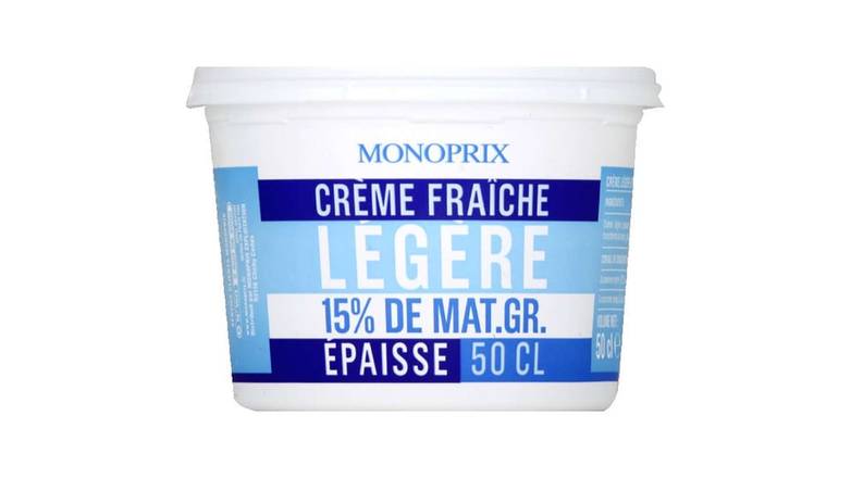 Monoprix - Crème fraîche légère épaisse 15% de mg