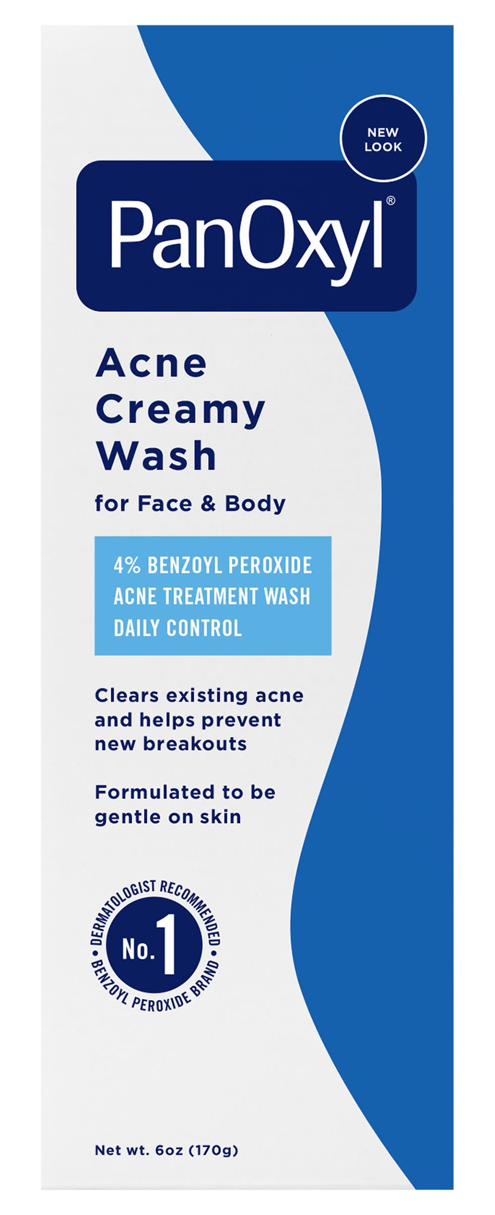 PanOxyl 4% Benzoyl Peroxide Acne Creamy Wash For Face & Body (6 oz)