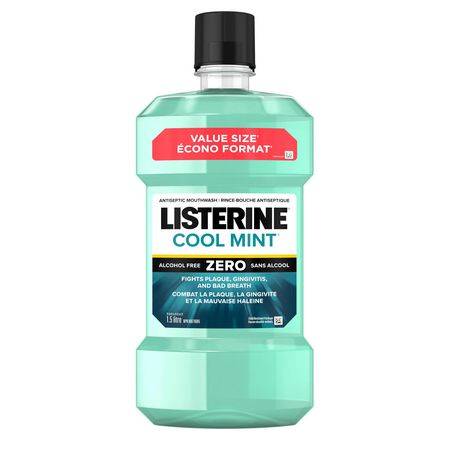 Listerine rince-bouche à la menthe douce antiseptique zero (1,5°l) - zero antiseptic mild mint mouthwash (1.5 l)
