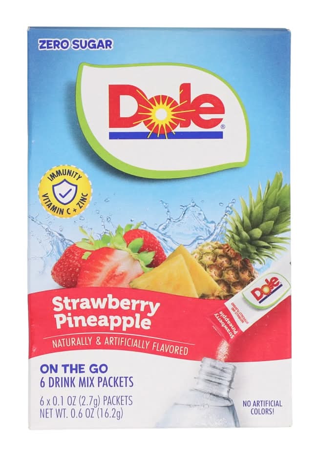 Dole Zero Sugar Drink Mix Packets, Strawberry-Pineapple (6 x 0.1 oz)