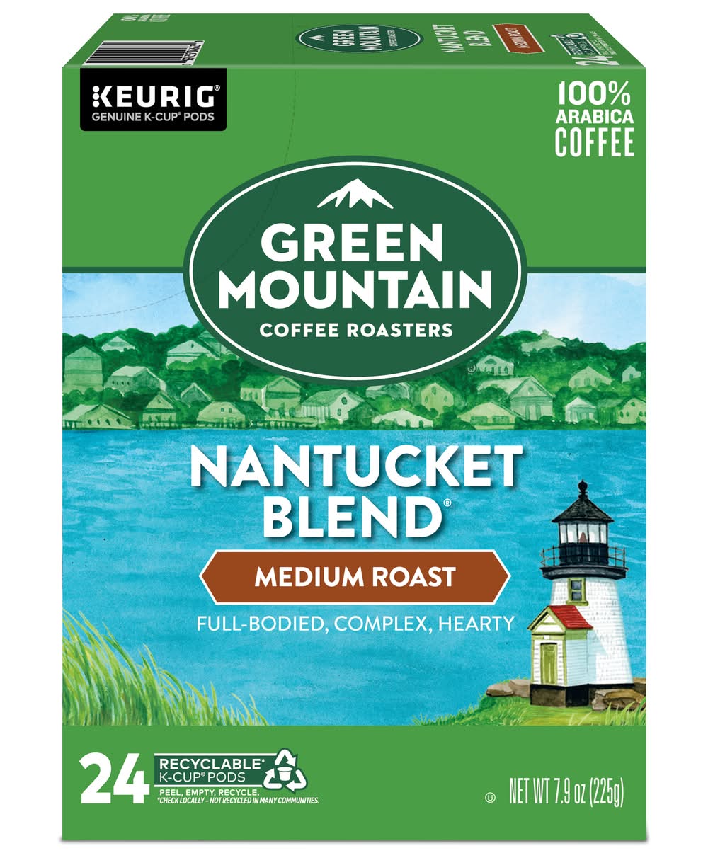 Green Mountain Coffee Roasters Nantucket Blend Medium Roast Coffee K-Cup Pods (7.9 oz, 24 ct)