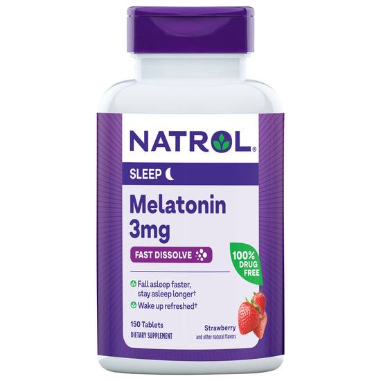 Natrol Melatonin 3 mg Fast Dissolve Tablets Strawberry ( 150 ct )
