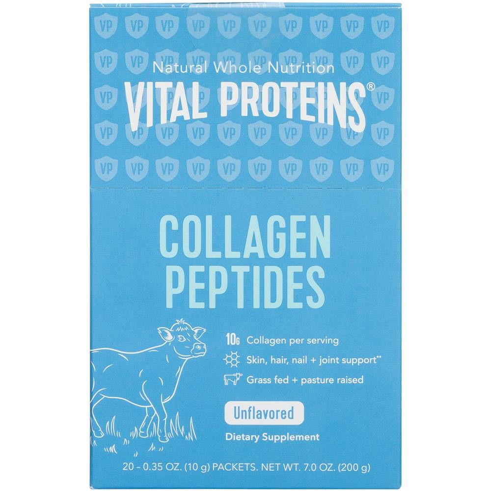 Collagen Peptides Powder - Hair, Skin, Nails & Joint Support - Unflavored (20 Packets, 0.35 Oz. Each)