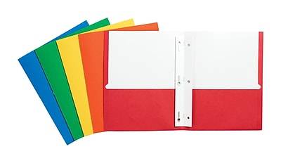 Oxford Two Pocket Presentation Folder With Fasteners, Assorted