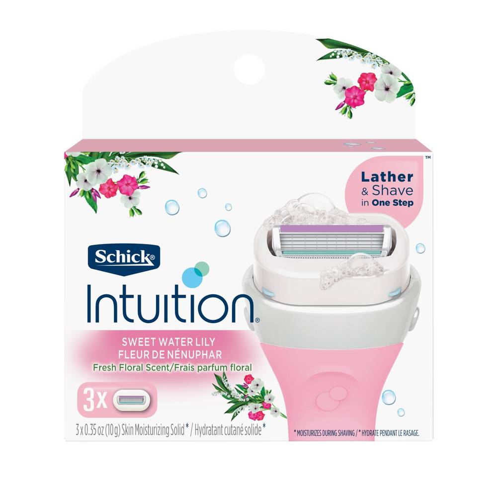 Schick Intuition Women'S Razor Blade Refills, Sweet Water Lily, 3 Ct