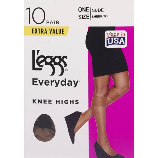 L'eggs Everyday Knee Highs One Size Sheer Toe, Nude