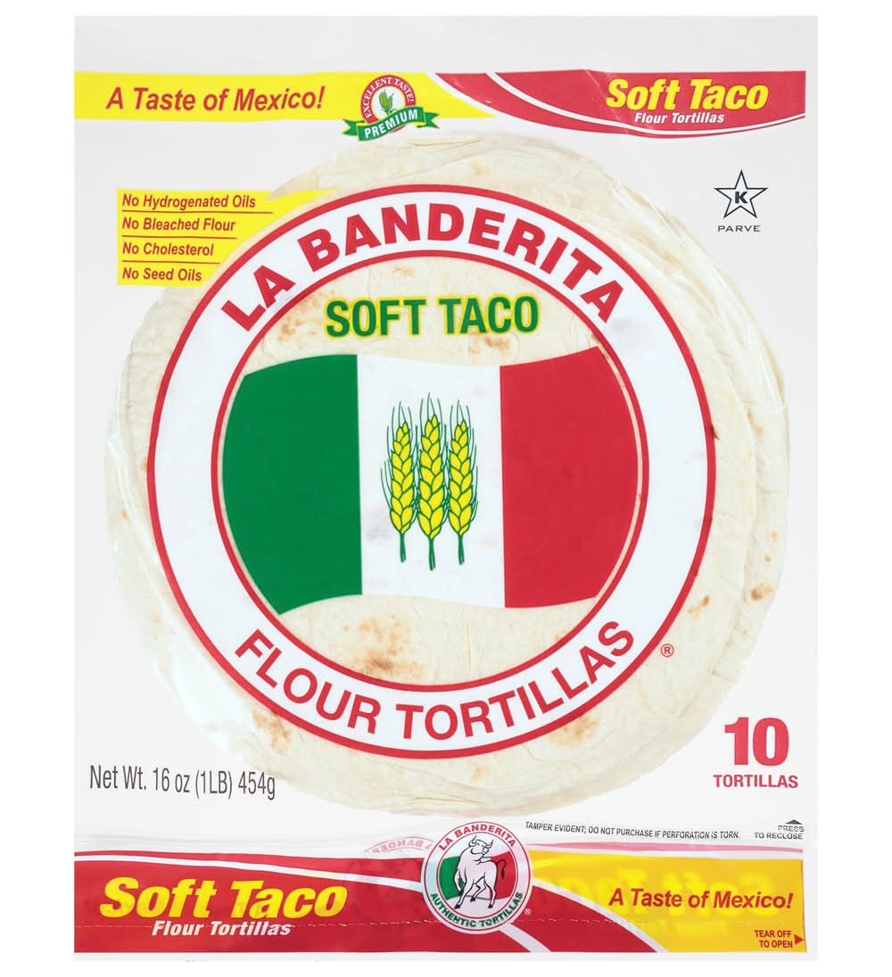La Banderita Soft Taco Flour Tortillas (16 oz, 10 ct)