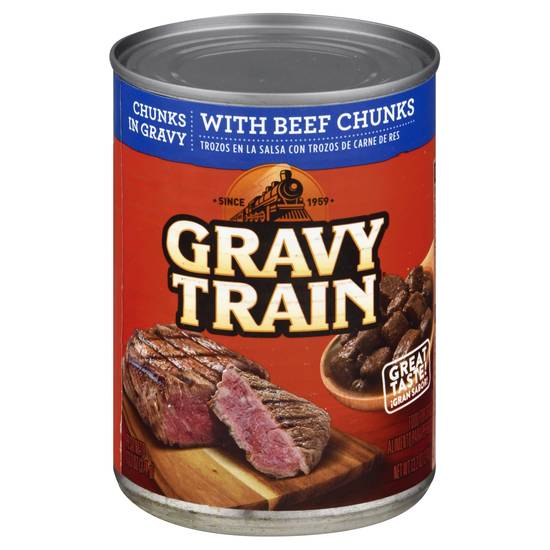 Gravy Train Food For Dogs With Beef Chunks in Gravy