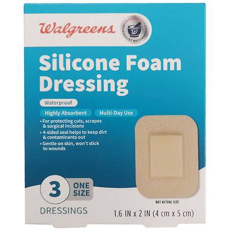 Walgreens Silicone Foam Dressing 1.6 X 2 (3 ct)