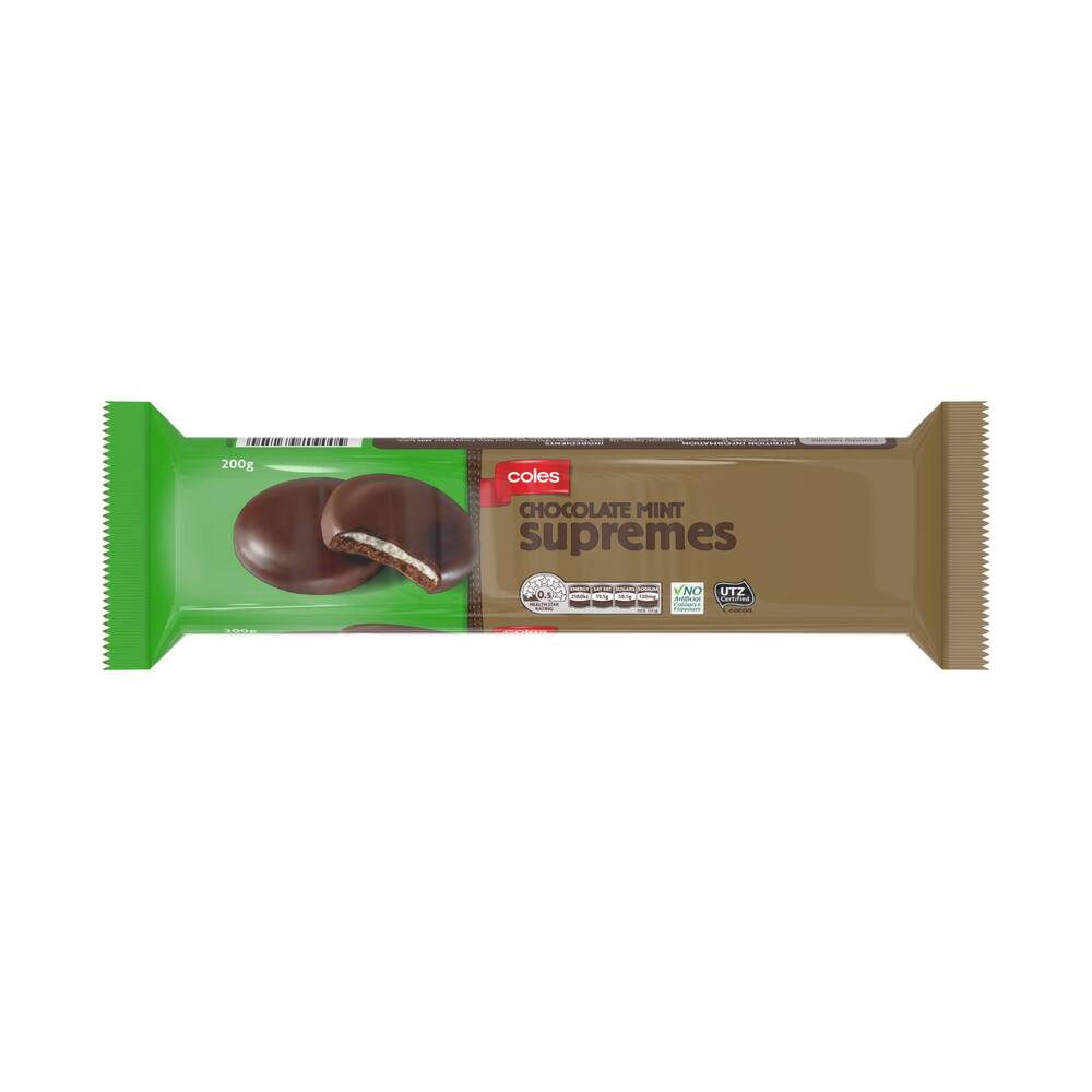 Coles Chocolate Mint Supremes Biscuits 200g