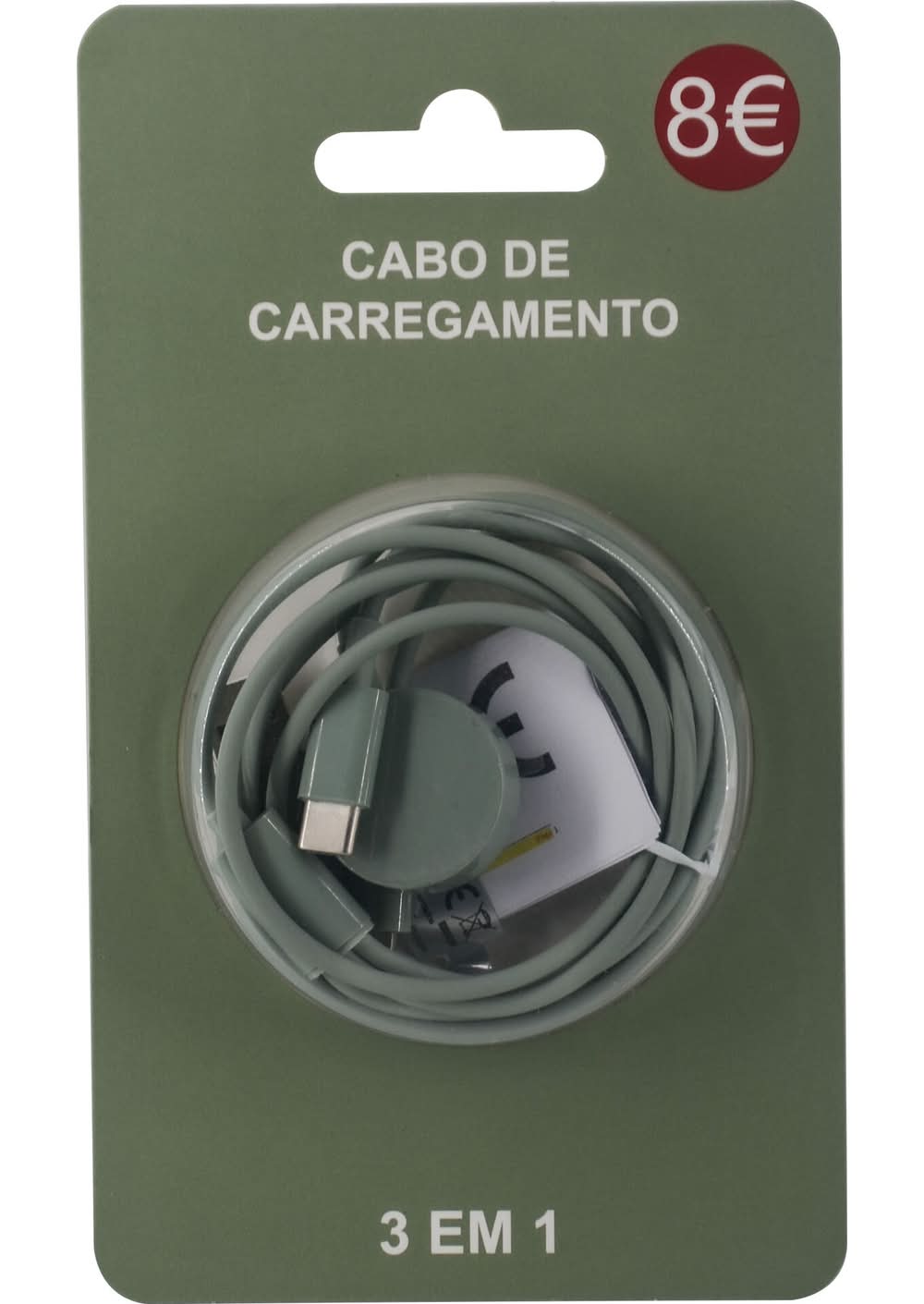 Cabo De Carregamento 3 Em 1 Verde Fusion