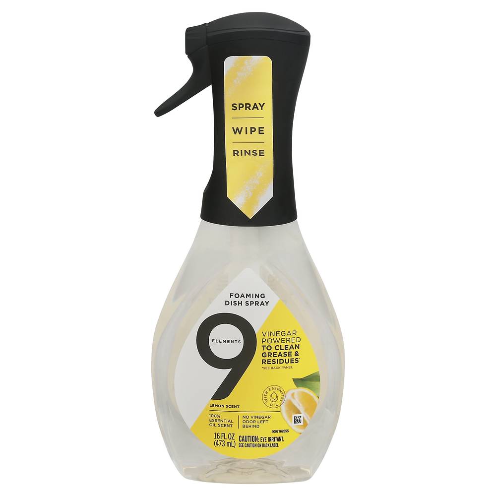 9 Elements Lemon Scent Foaming Dish Spray (1.05 lbs)