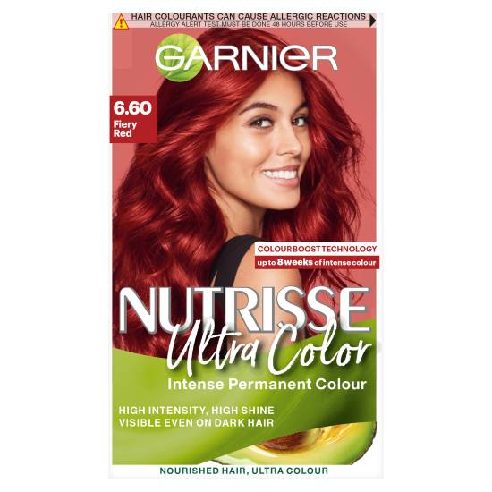 Garnier Nutrisse Ultra Color Permanent Nourishing Hair Colour 6.60 Fiery Red