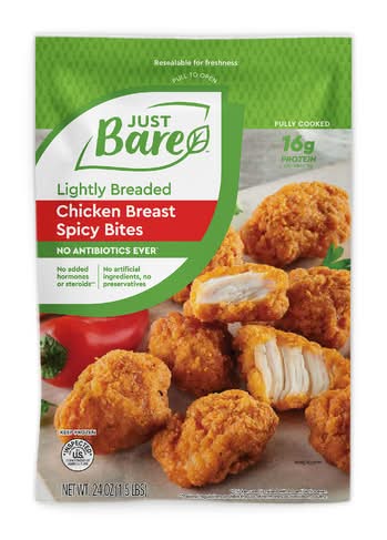 Just Bare Lightly Breaded Chicken Breast Spicy Bites