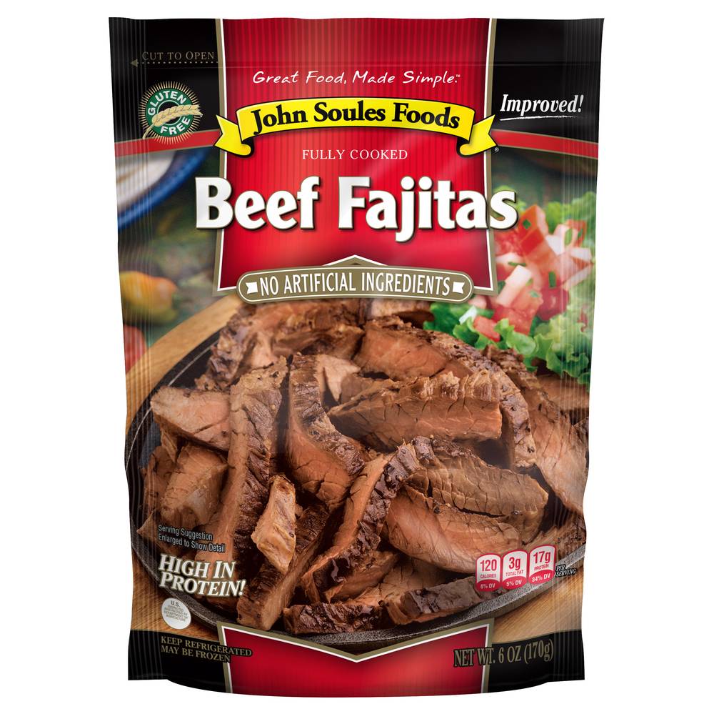 John Soules Foods Fully Cooked Beef Fajitas