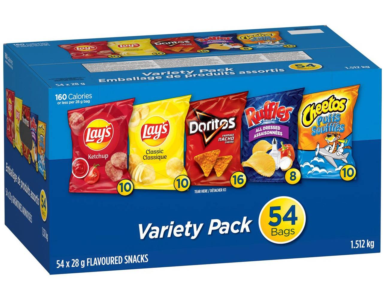 Frito-Lay Chips Snacks, Assorted (54 x 28 g)