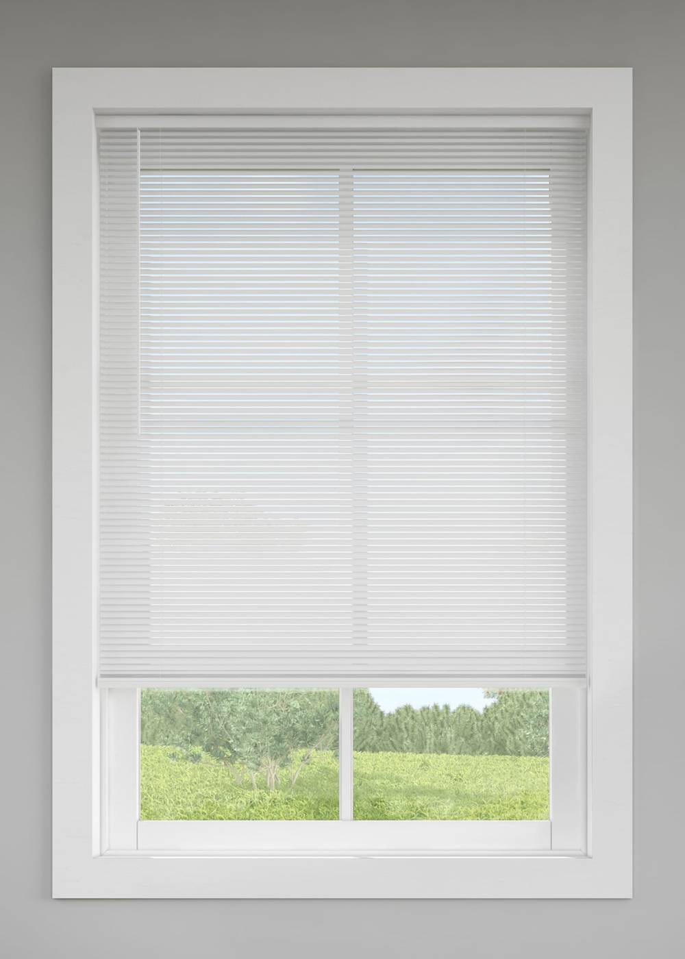 LEVOLOR Trim+Go 1-in Slat Width 48-in x 72-in Cordless White Vinyl Room Darkening Mini-blinds | 2041045