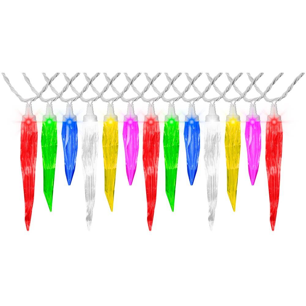 Gemmy Orchestra of Lights 24-Count Multi-function Multicolor Icicle LED Plug-In Christmas Icicle Lights | 883102