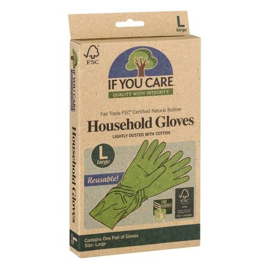 Cotton Flock Lined Household Large Gloves If You Care 1 pair