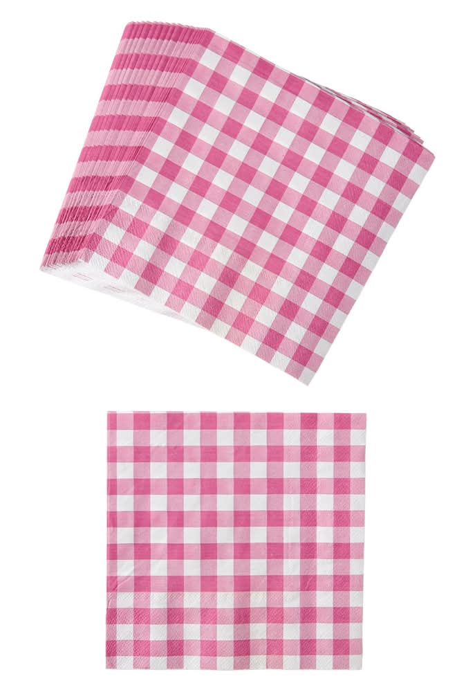 KIRKTON HOUSE Pink Checkered Summer Spritz Napkins