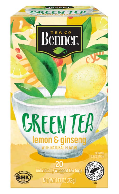 Benner Green Tea Bags, Lemon & Ginseng (1.13 oz, 20 ct)