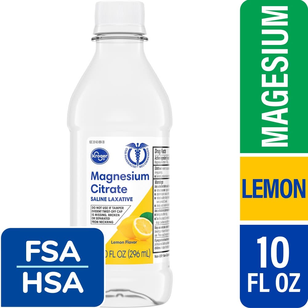 Kroger Magnesium Citrate Saline Laxative, Lemon (10 fl oz)