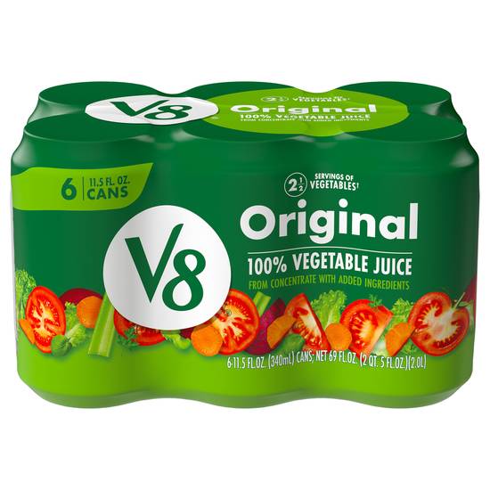 V8 100% Original Vegetable Juice (6 ct, 11.5 fl oz )