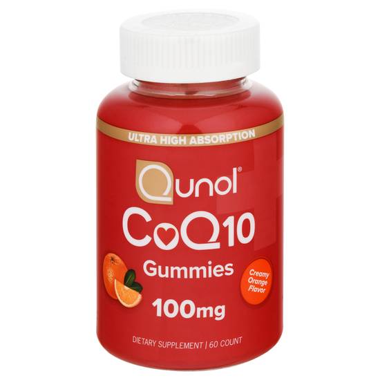 Qunol Gummies 100 mg Creamy Orange Flavor Coq10 (60 ct)