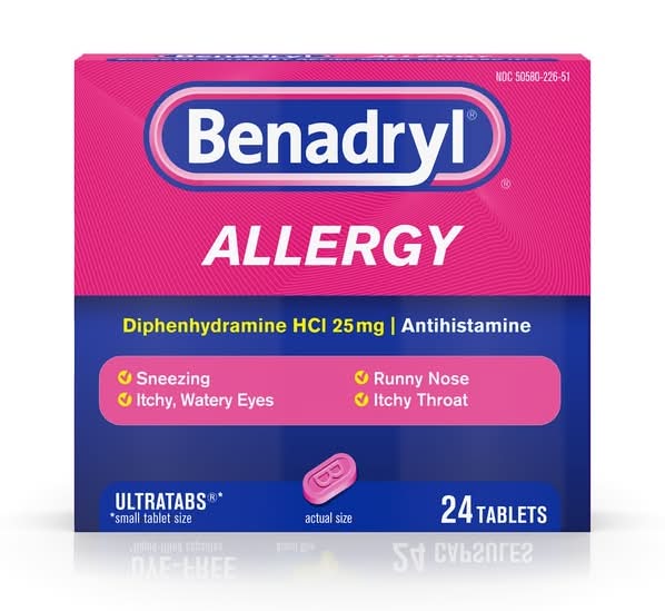 Benadryl Allergy Ultratabs Antihistamine Tablets (24 ct)