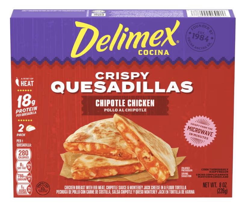 Delimex Chipotle Chicken Crispy Quesadillas Box, Chipotle Chicken (8 oz)