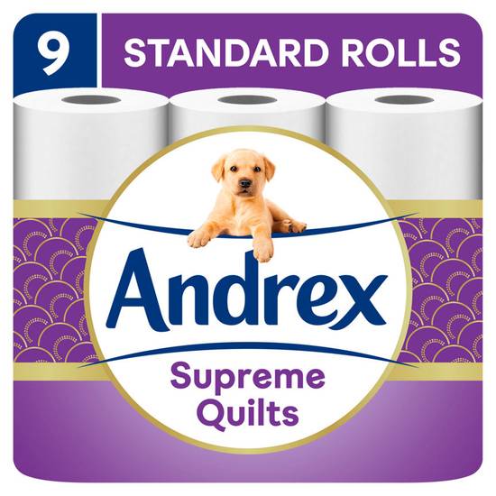 Andrex® Supreme Quilts Toilet Tissue, 9 Quilted Toilet Rolls