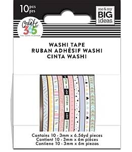 Me & My Big Ideas Washi Tapes, 0.12 x 6.56 Yds., Pastel, 10/Pack (WTSS-06)