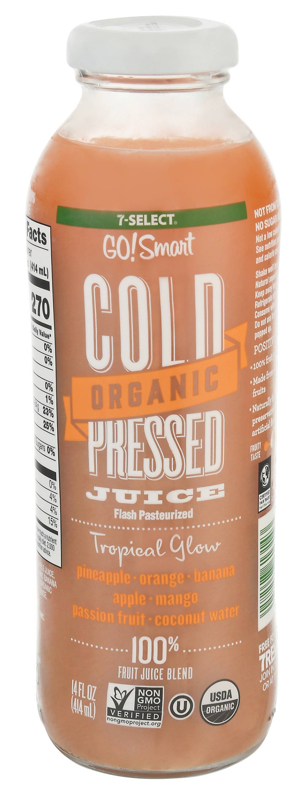 7-Select Go! Smart Organic Tropical Glow Cold Pressed Juice (14 fl oz)