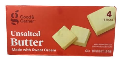 Good & Gather Butter Sticks, Unsalted (16 oz, 4 ct)