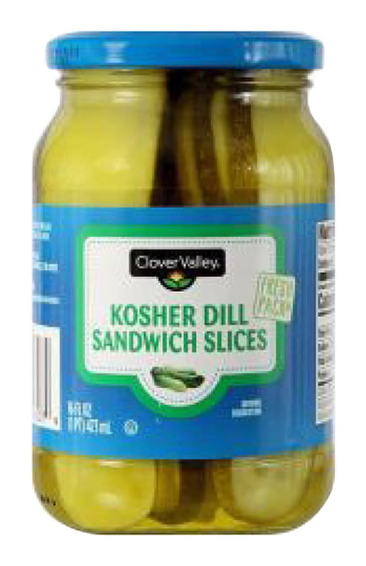 Clover Valley Kosher Dill Sandwich Slice Pickles 16 Fl Oz